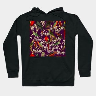 Tropical birds - Purple Hoodie